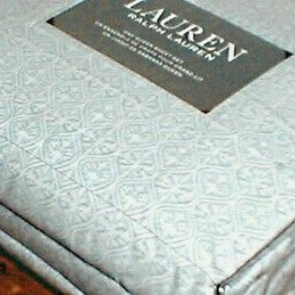 RALPH LAUREN MEDALLION GRAY QUEEN SHEET SET